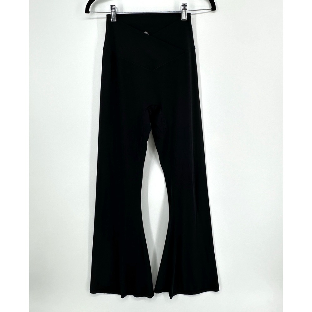 Sunzel Women's Crossover Flared Leggings Black  Size Medium Long Inseam 32"